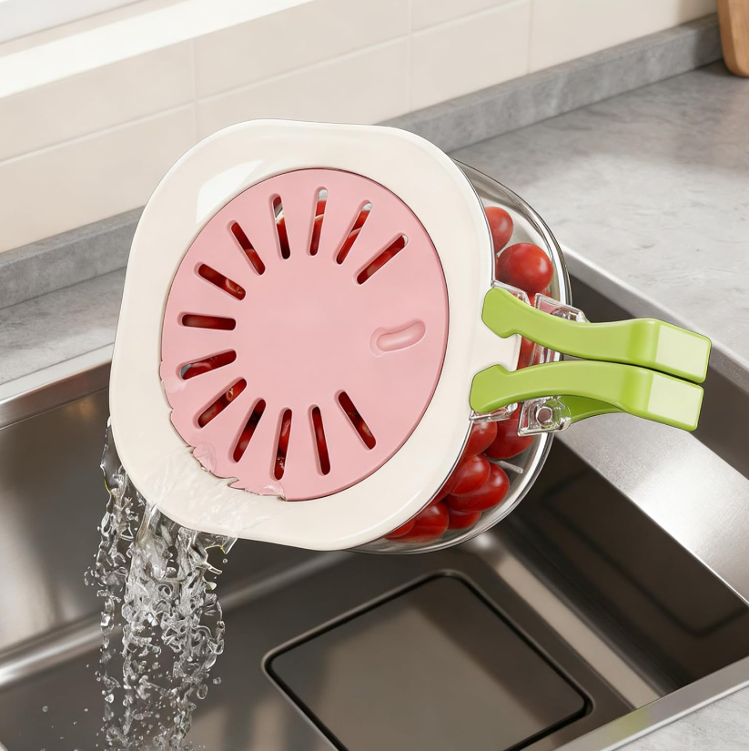 Double-layer flip-top fruit and vegetable preservation and draining box, refrigerator categorized storage basket, integrated kitchen washing and draining preservation box